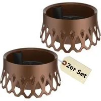 GarPet Pflanzschale 2er Set Grabschale für Friedhof Pflanzschale Grab Vase bronze Ø 30