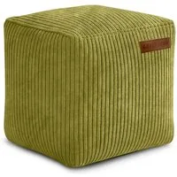 Green Bean Pouf Cube Cord (Indoor Sitzhocker Sitzkissen Fußhocker Relax-Sessel, Made in Germany), die ideale Ergänzung zum Sitzsack
