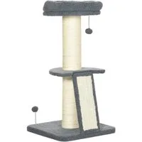 PawHut Kratzbaum Kratzbaum, eine Plattform, hängender Spielball, 60 x 40 x 142cm