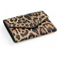 Zoelibat Geldbörse Leoparden Damen Geldbörse – Stilvolles Portemonnaie im Animal Print (Klappverschluss mit Druckknopf)