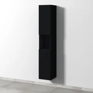 Sanipa 3way Hochschrank mit 2 Türen und 1 offenem Fach, Schwarz-Matt SF11208
