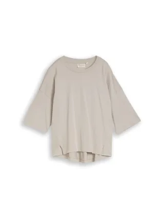 Denim Tom Tailor - Boxy Fit T-Shirt aus Baumwolle cloud grey - Gr. - XS