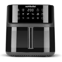 nutribullet Heißluftfritteuse CrispLite Vision 8L Air Fryer, PFAS-frei, 80–200°C, Grau, 2000 W, PFAS freie Oberflächen im Garkorb, 3-in-1Crisp-/Grill-/Pizzaplatte
