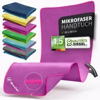 NirvanaShape Reisehandtuch Mikrofaser Handtücher Set, Badehandtuch, Reisehandtuch, Strandtuch, Ecktasche mit Reißverschluss, saugfähig, leicht, schnelltrocknend