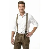 Moschen-Bayern Hosenträger Herren Trachtenhosenträger Edelweiß Braun