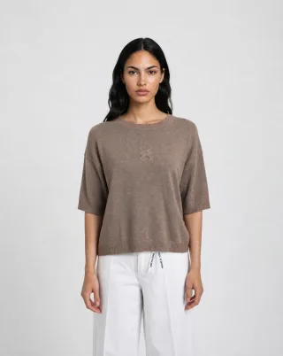 Smith&Soul - Half Slv Pullover Anagram light taupe - Gr. - S