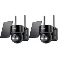 TWUFY Überwachungskamera Solar Überwachungskamera Außen 3MP/2K, 5200mAh Kabellos WLAN Kamera (Außenbereich, Aussen, 355°/120° Panorama,IP66 wasserdicht,Nachtsicht & 24/7 Aufnahme, Automatische Verfolgung, 1-tlg., 2-Wege-Audio, Sirene,300 Lumen Schein