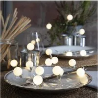 STAR TRADING LED-Lichterkette Mini Kugeln 20 kleine Kugeln warmweiß 3m Batterie Timer, 20-flammig