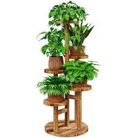 Bamworld Blumenständer Holzblumenständer 5-stufig – Platzsparender Pflanzenträger (1 St), für Wohnzimmer, Garten & Terrasse – Stilvoller Pflanzenhalter
