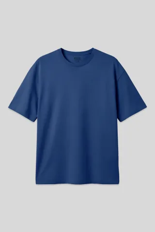 Übergroßes Baumwoll-Crewneck-T-Shirt