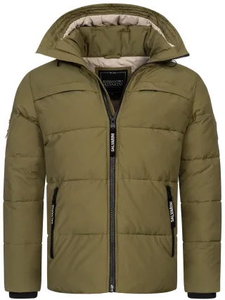 Alessandro Salvarini Herren Winter Steppjacke AS-334 mit gefütterter Kapuze