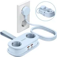 ORICO Steckdose 65W GaN Schnellladung Mehrfachsteckdose 6-in-1 Steckdosenleiste, Packung, 1-St., Mehrfach-Steckdosenleiste für Reisen, kompakter Mehrfachstecker für MacBook iPad iPhone Laptop