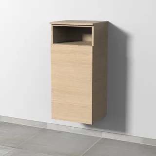 Sanipa 3way Mittelschrank mit 1 Tür und 1 offenem Fach, Eiche-Nordic, SM13448 SM13448