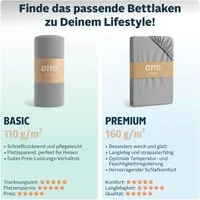OTTO home Spannbettlaken BLACKBERRY in BASIC und PREMIUM Qualität, 100% Baumwolle, Jersey (110 g/m), Gummizug: rundum, (1 Stück), für hohe Matratzen bis 28 cm, Bettlaken, Spannbetttuch, pflegeleicht