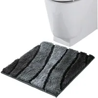 REDBEST Badematte WC-Vorlage "Louisville", Höhe 20 mm, eckig, Streifen/Hoch- Tiefstruktur