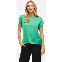 Vila Kurzarmshirt VIELLETTE S/S SATIN TOP - NOOS Kunstfaser, regular fit