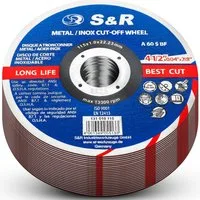 S&R Trennscheibe für Metall, Stahl, Edelstahl/INOX, 115 x 1,0 x 22,23 mm, A60 S-BF, (Set, 25 - Stück), für Winkelschleifer, Flex, zertifiziert nach ISO 9001 und EN 12413