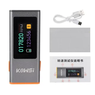 KOWSI Digital Laser Tachometer Non-Contact RPM Meter 0.96 Inch TFT 300-200000 RPM Type-C 0.8s Sampling Infrared Sensor 5