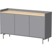 Vicco Kommode Velina, Grau/Eiche, 140 x 82 cm mit 6 Fächern (1 St)