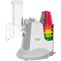 ADLER EUROPE Gemüseschneider AD 4815 LG elektrische Küchenreibe mit 5 Trommeleinsätzen, 150 W, Gemüsezerkleinerer, Käsereibe, Obstschneider, Reibe für Salat weiß