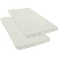 OTTO home Spannbettlaken Topper Basic, in Gr. 90x200, 140x200 oder 180x200 cm, Baumwoll-Jersey, Gummizug: rundum, (2 Stück), Baumwolle, Matratzen bis 8 cm Höhe, Bettlaken, Spannbetttuch, Laken