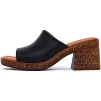 Derimod Pantoletten aus Leder mit mittlerem Absatz Mules Echtes Leder, Lederfutter, TPU-Sohle, Blockabsatz, Slip-On Design