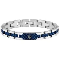MASERATI Edelstahlarmband Iconic JM419ASC02 Armband für Herren Edelstahl/Blau