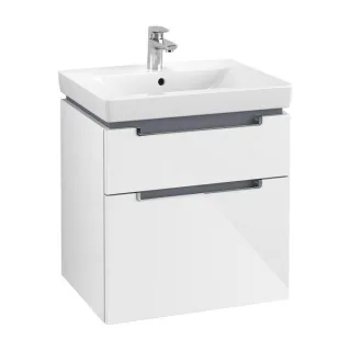 Villeroy & Boch Subway 2.0 Waschtischunterschrank A90910DH, 58,7x59x45,4cm, glossy white, chrom