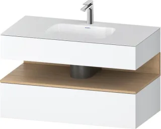 Duravit Qatego Einbauwaschtisch mit Konsolenwaschtischunterbau Weiß Matt 1000x550x600 mm - QA4786030 QA4786030180000
