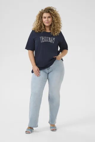 T-shirt Loose fit Midnight M. W Chalk embroidery marine