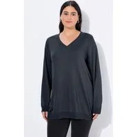 Ulla Popken Strickpullover Pullover V-Ausschnitt Langarm weicher Feinstrick