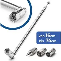Adapter Universe 74cm Teleskop Antenne Ersatz F Stecker DAB UKW Radio FM AM Auto Audio Stabantenne