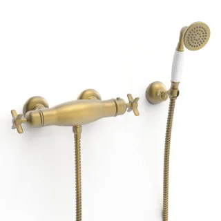 Tres Brausethermostat Aufputz Anti Kalk Messing Handbrause: Ø 78 mm , 24216409LM 24216409LM