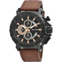 Elite Quarzuhr Datumsanzeige, Herrenuhr Lederimitat