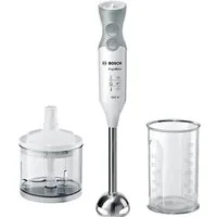 BOSCH Stabmixer ErgoMixx MSM66120, Edelstahl-Mixfuß, Zerkleinerer, 12 Stufen, weiß, 600 W, 4 Klingen, Mixbecher, Made in Europe