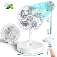 Marchpower Akku-Standventilator leise Standventilator mit Fernbedienung Timer klappbar Ventilator, akku Ventilator höhenverstellbar bis 97cm für Schlafzimmer Büro Reise