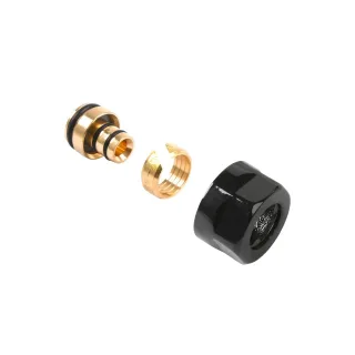 Terma Adapter auf alupex CYLINDER; GW 24-19-Ø16x2; schwarz; (A58502E9005), TGACZ001, Schwarz TGACZ001