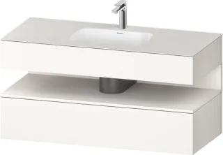 Duravit Qatego Einbauwaschtisch mit Konsolenwaschtischunterbau Weiß Supermatt 1200x550x600 mm - QA47 QA4787084840000