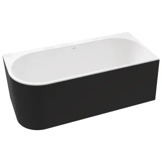 VitrA Geo Badewanne back to wall Ecke rechts 180 x 80 cm mit verdecktem Schwarz Matt,65460006028 65460006028