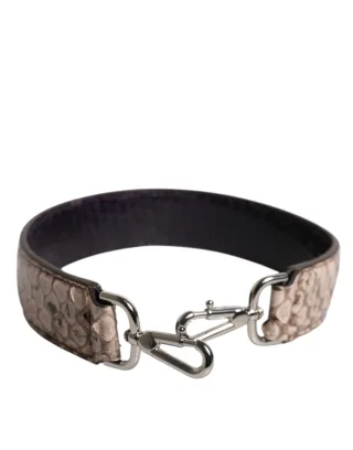 Schwarze Creme Exotische Lederhandtasche Schulterriemen