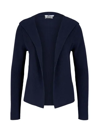 Tom Tailor - gerippter Cardigan mit Bio-Baumwolle sky captain blue - Gr. - M