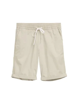 Denim Tom Tailor - Regular Shorts mit Gummibund aus Baumwolle beige abbey stone - Gr. - S