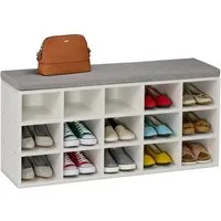 relaxdays Schuhbank mit gepolsterter Sitzfläche, 15