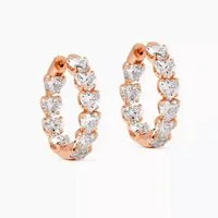 ROUGEMONT Paar Creolen Funkelnde Herz Damen Creolen Ohrringe 925 Silber 18K Gold, Echtschmuck