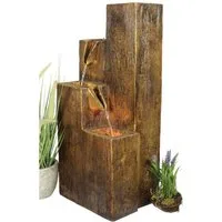 Arnusa Gartenbrunnen Springbrunnen BK823 mit Beleuchtung, 35,00 cm Breite, (Komplett-Set), 75 cm hoch in Holzoptik