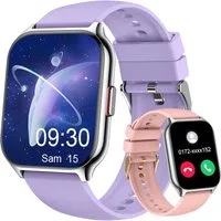 Zevelora Damen's und Herren's Fitness Tracker Telefonfunktion IPx7 Wasserdicht Smartwatch (2 Zoll, Android/iOS), mit austauschbarem weichem Silikonarmband, mit Blutdruckmessung Herzfrequenz Schlafmonitor SpO2, Sport modus