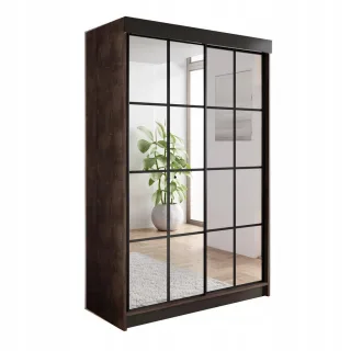 Kier Furniture Schiebetürenschrank, Esche, Holzwerkstoff, 150x200x62 cm, Schlafzimmer, Kleiderschränke, Schwebetürenschränke