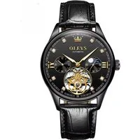 OLEVS Automatikuhr OLEVS Luxus Herrenarmbanduhr Automatik Skelett Tourbillon