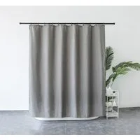 M&W DAS DESIGN Duschvorhang Shower curtains Anti schimmel Waschbar Mit gewicht Schwer Leinen grau Breite 180 cm