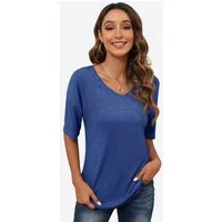 Imily Bela T-Shirt V-Ausschnitt Kurzarmshirt (Packung, 1-tlg., 1per-Pack) in Unifarbe